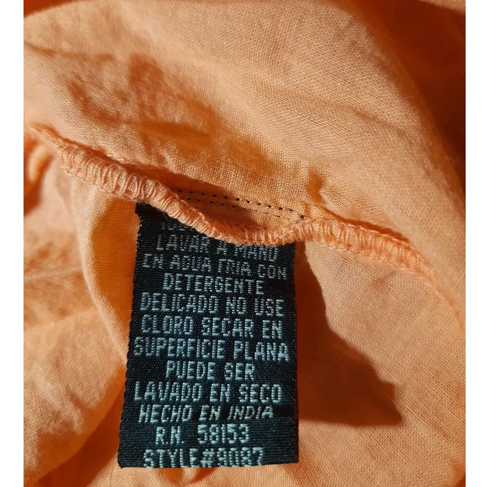 Chaudry Patchwork Midi Dress Small Boho Festival Flowy Ruffle Hem Orange - Picture 10 of 13